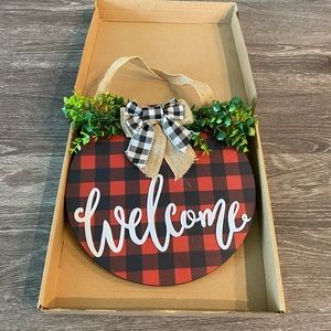 🌿HP🌿 3D Buffalo Plaid Welcome Sign for Front Door